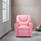 Fauteuil inclinable pour enfants rose / noir / gris / marron — PVC / microfibre / chenille, 1 place