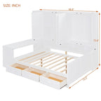 Lit de repos gris/blanc avec bureau et rangement – Lit simple/double, 1 personne