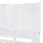 Lit de repos gris/blanc avec bureau et rangement – Lit simple/double, 1 personne