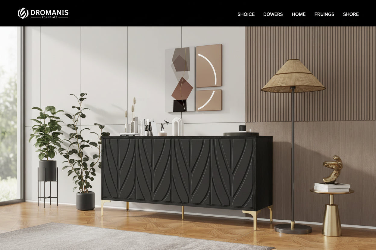 Versatile Sideboard Buffet Cabinet with Press-to-Open Doors
