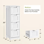 Meuble de rangement en bois autoportant blanc/brun foncé avec 4 tiroirs – Simple/Double
