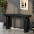 Console incurvée 60", noir / beige — style minimaliste 2 pieds