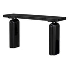 Console incurvée 60", noir / beige — style minimaliste 2 pieds