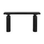 Console incurvée 60", noir / beige — style minimaliste 2 pieds