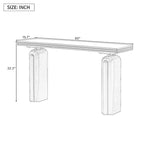 Console incurvée 60", noir / beige — style minimaliste 2 pieds