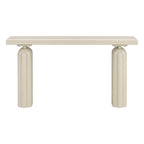 Console incurvée 60", noir / beige — style minimaliste 2 pieds