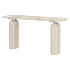 Console incurvée 60", noir / beige — style minimaliste 2 pieds