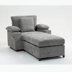 Fauteuil de relaxation surdimensionné avec pouf, pour 1 personne - Vert / Gris / Beige / Gris foncé