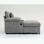 Fauteuil de relaxation surdimensionné avec pouf, pour 1 personne - Vert / Gris / Beige / Gris foncé