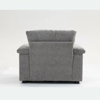 Fauteuil de relaxation surdimensionné avec pouf, pour 1 personne - Vert / Gris / Beige / Gris foncé