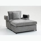 Fauteuil de relaxation surdimensionné avec pouf, pour 1 personne - Vert / Gris / Beige / Gris foncé