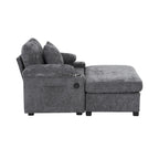 Fauteuil de relaxation surdimensionné avec pouf, pour 1 personne - Vert / Gris / Beige / Gris foncé