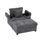 Fauteuil de relaxation surdimensionné avec pouf, pour 1 personne - Vert / Gris / Beige / Gris foncé