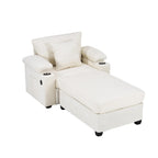 Fauteuil de relaxation surdimensionné avec pouf, pour 1 personne - Vert / Gris / Beige / Gris foncé