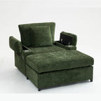 Fauteuil de relaxation surdimensionné avec pouf, pour 1 personne - Vert / Gris / Beige / Gris foncé