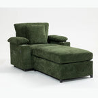 Fauteuil de relaxation surdimensionné avec pouf, pour 1 personne - Vert / Gris / Beige / Gris foncé