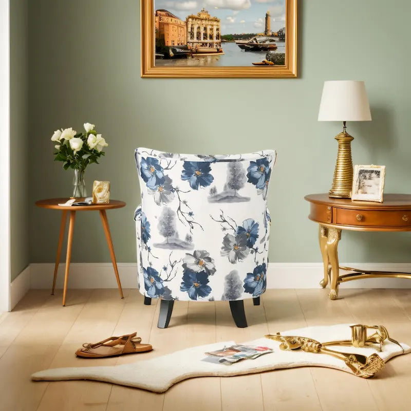Fauteuil rembourré haut dossier multicolore — Une place