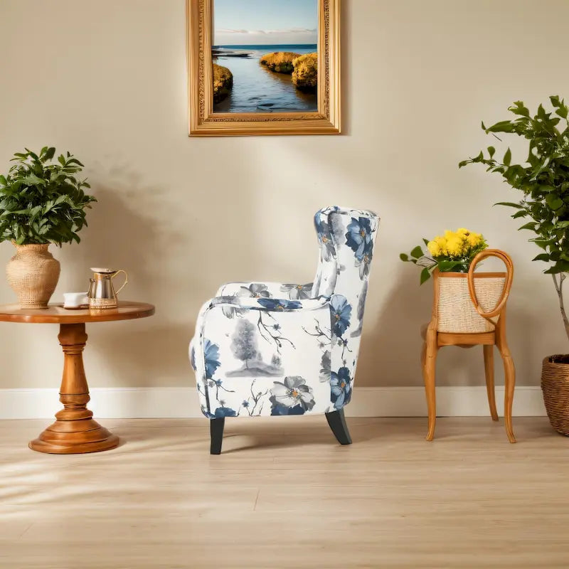 Fauteuil rembourré haut dossier multicolore — Une place