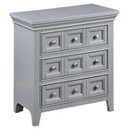 Table de chevet 3 tiroirs Gris / Blanc avec ports USB — Style transitionnel, 1 personne