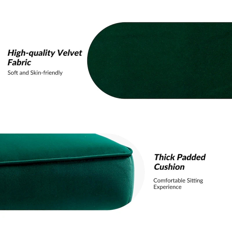 Fauteuil d'appoint capitonné en velours – Pieds dorés | Marine / Violet / Rose / Gris / Bleu sarcelle / Noir / Bleu / Ivoire / Fuchsia / Fauve / Moutarde / Vert | Sans accoudoirs | 1 place