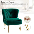 Fauteuil d'appoint capitonné en velours – Pieds dorés | Marine / Violet / Rose / Gris / Bleu sarcelle / Noir / Bleu / Ivoire / Fuchsia / Fauve / Moutarde / Vert | Sans accoudoirs | 1 place