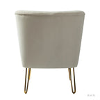 Fauteuil d'appoint capitonné en velours – Pieds dorés | Marine / Violet / Rose / Gris / Bleu sarcelle / Noir / Bleu / Ivoire / Fuchsia / Fauve / Moutarde / Vert | Sans accoudoirs | 1 place