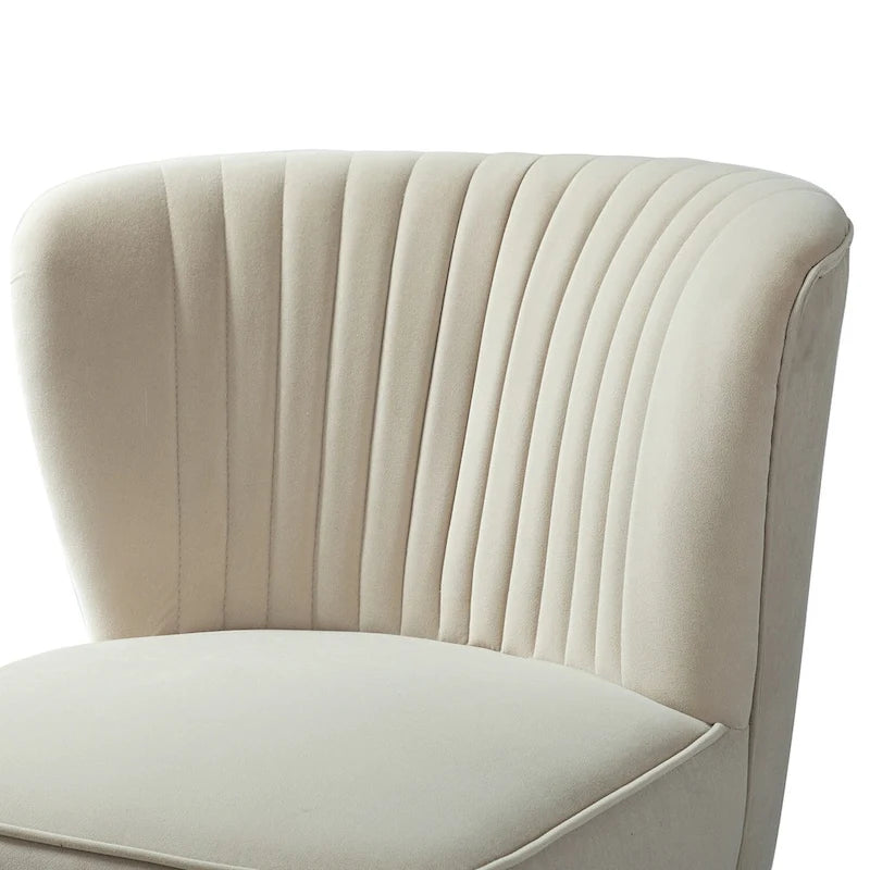 Fauteuil d'appoint capitonné en velours – Pieds dorés | Marine / Violet / Rose / Gris / Bleu sarcelle / Noir / Bleu / Ivoire / Fuchsia / Fauve / Moutarde / Vert | Sans accoudoirs | 1 place
