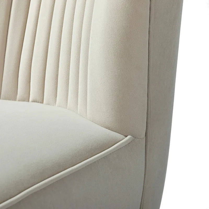 Fauteuil d'appoint capitonné en velours – Pieds dorés | Marine / Violet / Rose / Gris / Bleu sarcelle / Noir / Bleu / Ivoire / Fuchsia / Fauve / Moutarde / Vert | Sans accoudoirs | 1 place