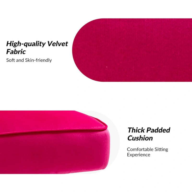 Fauteuil d'appoint capitonné en velours – Pieds dorés | Marine / Violet / Rose / Gris / Bleu sarcelle / Noir / Bleu / Ivoire / Fuchsia / Fauve / Moutarde / Vert | Sans accoudoirs | 1 place