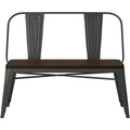 Ensemble table et chaises de pique-nique pliantes portables 4 places Gunmetal / Naturel, alliage d'aluminium
