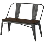 Ensemble table et chaises de pique-nique pliantes portables 4 places Gunmetal / Naturel, alliage d'aluminium