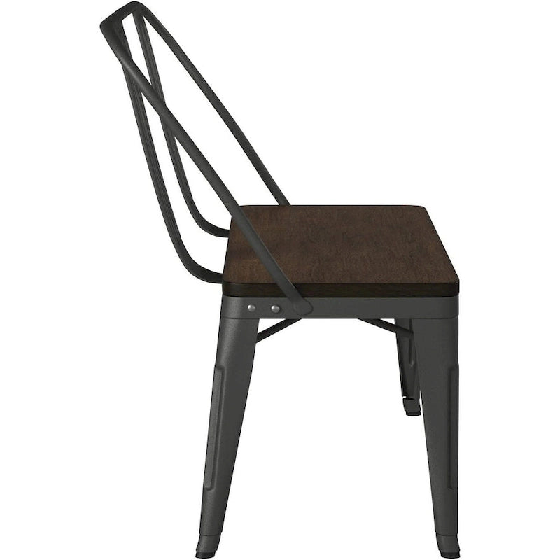 Ensemble table et chaises de pique-nique pliantes portables 4 places Gunmetal / Naturel, alliage d'aluminium