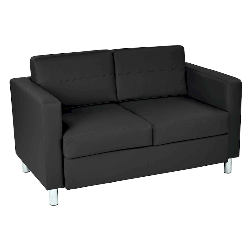 Causeuse en Faux Cuir, 2 Places, Style Moderne — Sauge / Stratus / Bleu / Chamois / Neige / Noir / Java / Rouge à Lèvres