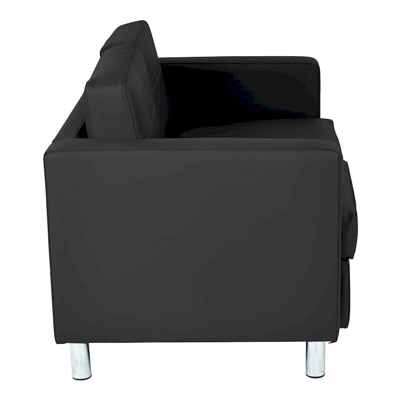 Causeuse en Faux Cuir, 2 Places, Style Moderne — Sauge / Stratus / Bleu / Chamois / Neige / Noir / Java / Rouge à Lèvres