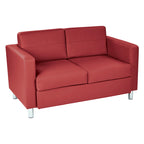 Causeuse en Faux Cuir, 2 Places, Style Moderne — Sauge / Stratus / Bleu / Chamois / Neige / Noir / Java / Rouge à Lèvres