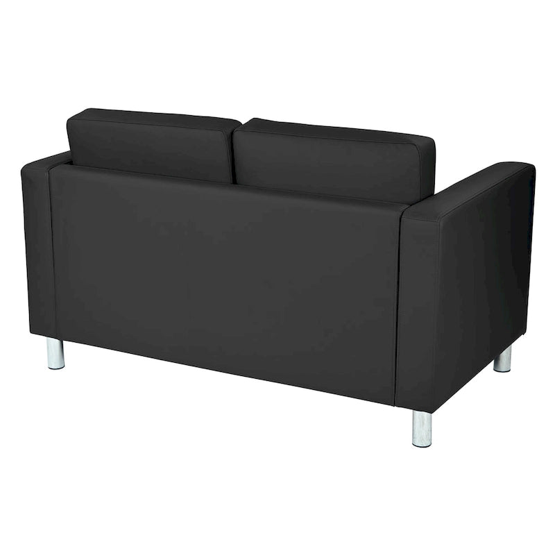 Causeuse en Faux Cuir, 2 Places, Style Moderne — Sauge / Stratus / Bleu / Chamois / Neige / Noir / Java / Rouge à Lèvres