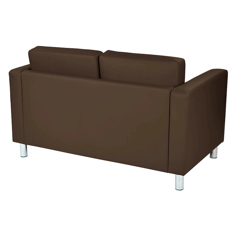 Causeuse en Faux Cuir, 2 Places, Style Moderne — Sauge / Stratus / Bleu / Chamois / Neige / Noir / Java / Rouge à Lèvres