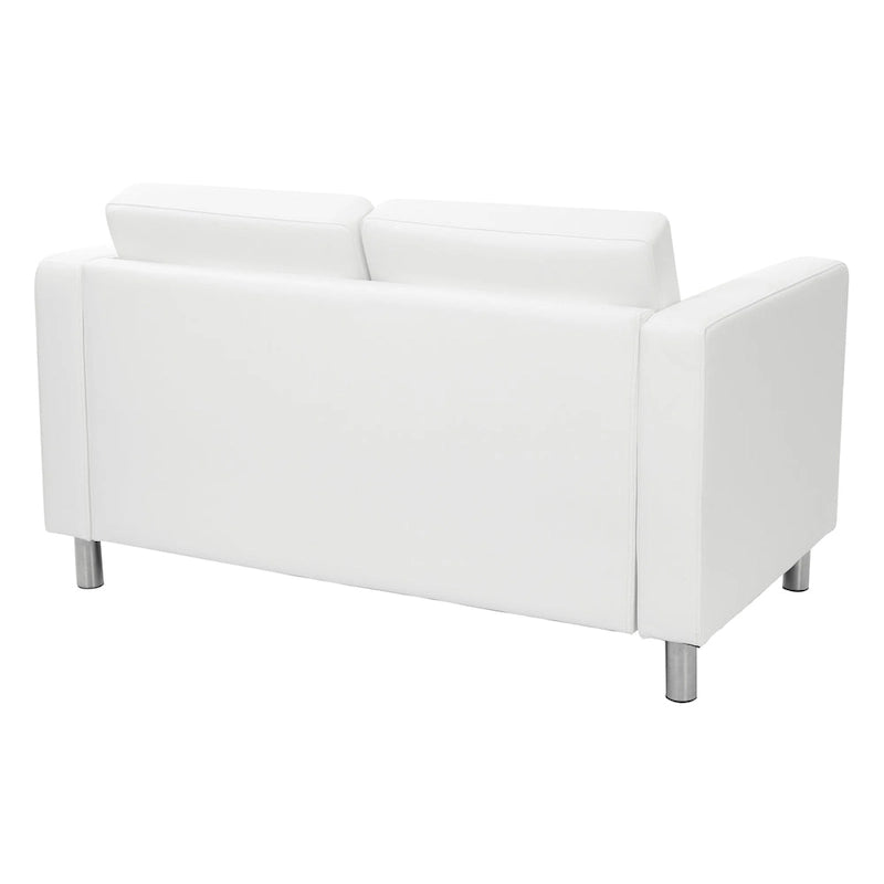 Causeuse en Faux Cuir, 2 Places, Style Moderne — Sauge / Stratus / Bleu / Chamois / Neige / Noir / Java / Rouge à Lèvres