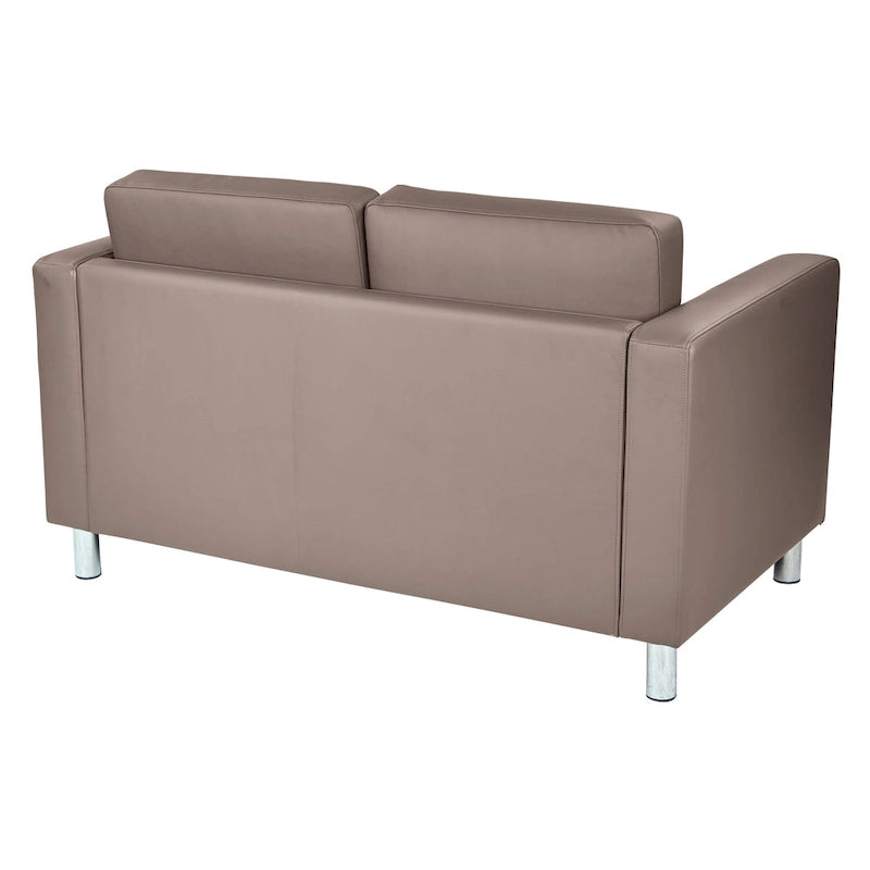 Causeuse en Faux Cuir, 2 Places, Style Moderne — Sauge / Stratus / Bleu / Chamois / Neige / Noir / Java / Rouge à Lèvres