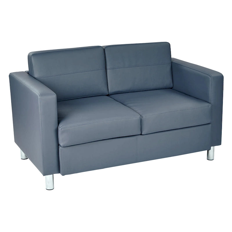 Causeuse en Faux Cuir, 2 Places, Style Moderne — Sauge / Stratus / Bleu / Chamois / Neige / Noir / Java / Rouge à Lèvres