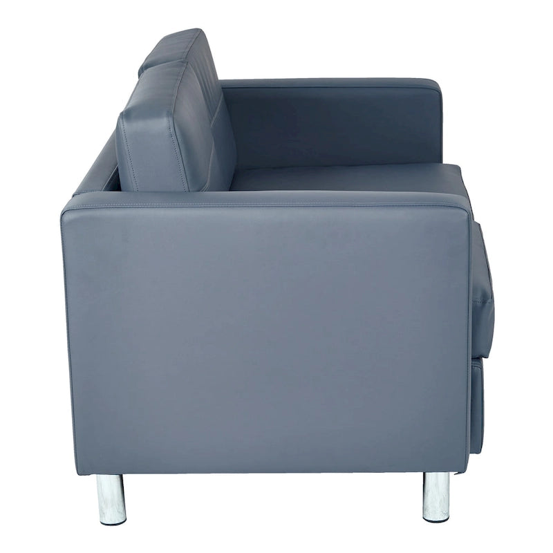 Causeuse en Faux Cuir, 2 Places, Style Moderne — Sauge / Stratus / Bleu / Chamois / Neige / Noir / Java / Rouge à Lèvres
