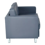 Causeuse en Faux Cuir, 2 Places, Style Moderne — Sauge / Stratus / Bleu / Chamois / Neige / Noir / Java / Rouge à Lèvres