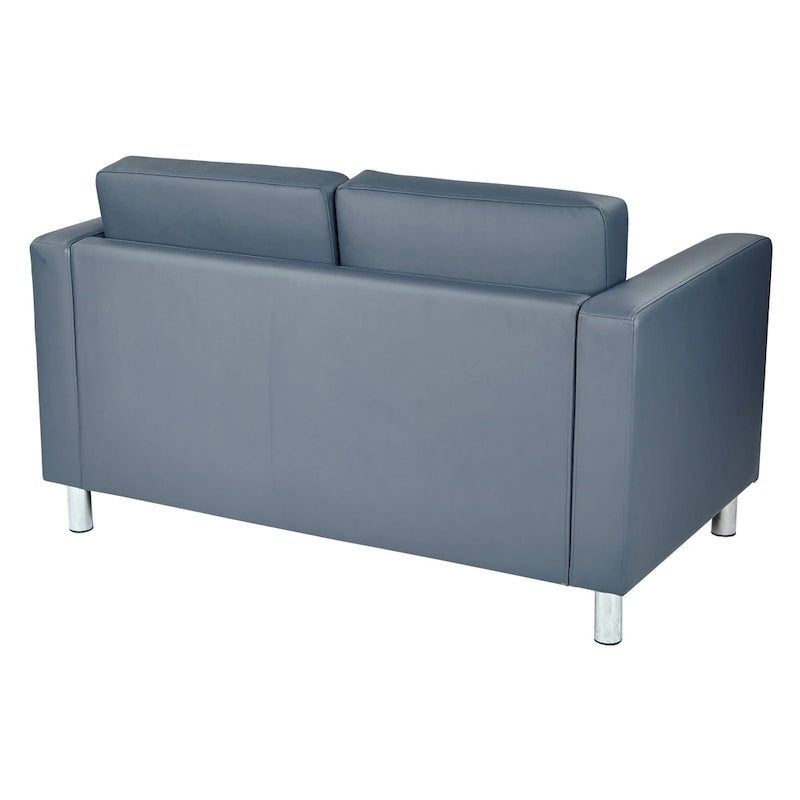 Causeuse en Faux Cuir, 2 Places, Style Moderne — Sauge / Stratus / Bleu / Chamois / Neige / Noir / Java / Rouge à Lèvres