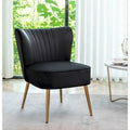 Fauteuil d'appoint en velours sans accoudoirs, style moderne du milieu du siècle, 1 place – Noir / Sarcelle / Gris / Bleu marine / Jaune / Ivoire / Vert / Violet / Rouge orangé