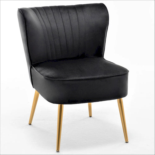 Fauteuil d'appoint en velours sans accoudoirs, style moderne du milieu du siècle, 1 place – Noir / Sarcelle / Gris / Bleu marine / Jaune / Ivoire / Vert / Violet / Rouge orangé