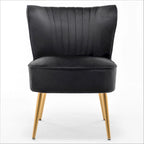 Fauteuil d'appoint en velours sans accoudoirs, style moderne du milieu du siècle, 1 place – Noir / Sarcelle / Gris / Bleu marine / Jaune / Ivoire / Vert / Violet / Rouge orangé