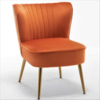 Fauteuil d'appoint en velours sans accoudoirs, style moderne du milieu du siècle, 1 place – Noir / Sarcelle / Gris / Bleu marine / Jaune / Ivoire / Vert / Violet / Rouge orangé