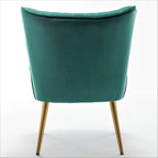 Fauteuil d'appoint en velours sans accoudoirs, style moderne du milieu du siècle, 1 place – Noir / Sarcelle / Gris / Bleu marine / Jaune / Ivoire / Vert / Violet / Rouge orangé