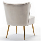Fauteuil d'appoint en velours sans accoudoirs, style moderne du milieu du siècle, 1 place – Noir / Sarcelle / Gris / Bleu marine / Jaune / Ivoire / Vert / Violet / Rouge orangé