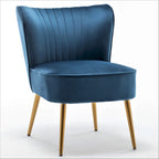Fauteuil d'appoint en velours sans accoudoirs, style moderne du milieu du siècle, 1 place – Noir / Sarcelle / Gris / Bleu marine / Jaune / Ivoire / Vert / Violet / Rouge orangé